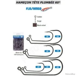 HAMEÇON TÊTES PLOMBÉES 60° FLASHMER 5/0