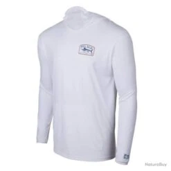 L Shirt Pelagic Aquatek Elite Game Fish Marlin White