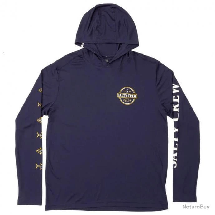 L-Shirt Salty Crew Deepsea Hood Rashguard L Navy 1 L-Shirt Salty Crew Deepsea Hood Rashguard L Navy