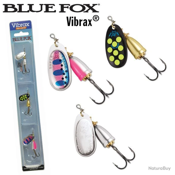 Kit Leurre Vibrax Blue Fox Truite 1 Kit Leurre Vibrax Blue Fox Truite