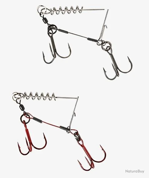 MONTAGE CORKSCREW STINGER 2 TRIPLES Taille 2/0 - 31kg 1 MONTAGE CORKSCREW STINGER 2 TRIPLES Taille 2/0 - 31kg