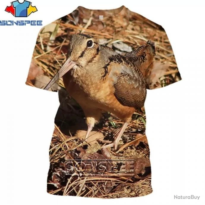 SUPERBE : T - Shirts Impression 3 D BÉCASSE N7 1 SUPERBE : T - Shirts Impression 3 D BÉCASSE N7