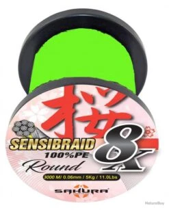Sensibraid 3000 M Chartreuse 8 X Tresse Sakura Ø 0.15 / 11. Kg / 24.2 Lbs