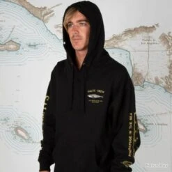 Sweat Shirt Salty Crew Bruce Hood Fleece Black
