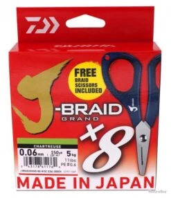 Daiwa TRESSE J BRAID GRAND 135M 8 BRINS CHARTREUSE 0.10mm - 7kg