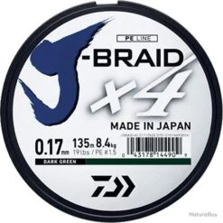 Tresse Daiwa J Braid 4 Brins Multicolore 300M 25/100-14,4KG