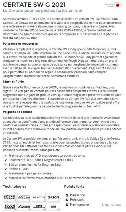 Certate SW G 8000 P 2021 Moulinet Peche Exo Daiwa 2 Certate SW G 8000 P 2021 Moulinet Peche Exo Daiwa – Image 2