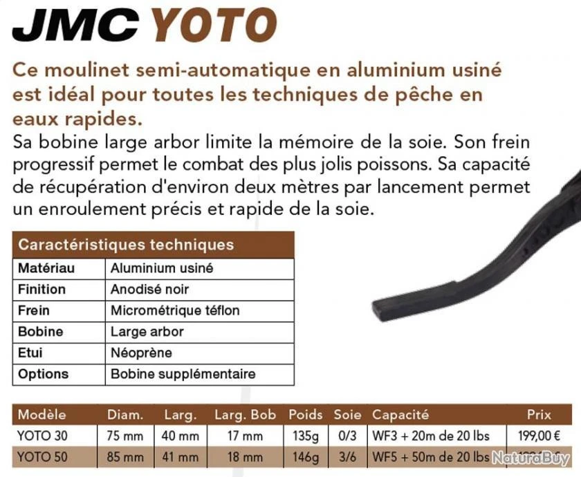 JMC Yoto 30 Soie 0/3 Moulinet Mouche Semi Automatique JMC 2 JMC Yoto 30 Soie 0/3 Moulinet Mouche Semi Automatique JMC – Image 2