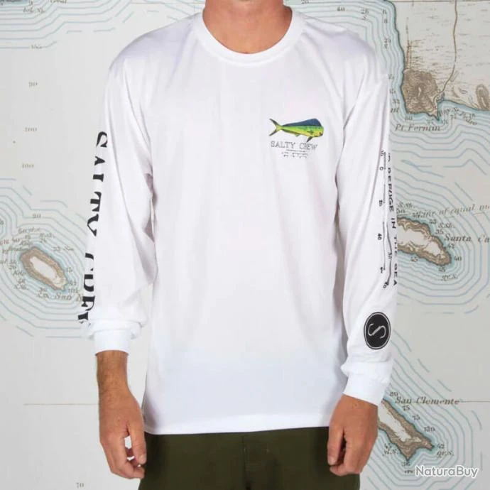 L-Shirt Salty Crew Angry Bull L/S Tee Rashguard Blanc S 2 L-Shirt Salty Crew Angry Bull L/S Tee Rashguard Blanc S – Image 2