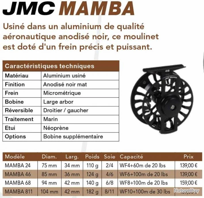 Mamba 46 Soie 5/7 Moulinet Mouche JMC 2 Mamba 46 Soie 5/7 Moulinet Mouche JMC – Image 2