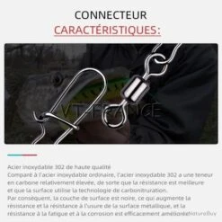 50 Emerillon Agrafe Inox Pour La Peche, Modele: 2/0 -Pêche Produits Magasin 00003 50 Emerillon Agrafe Inox pour la Peche Modele 2 0