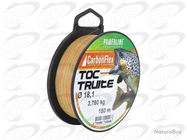 Fluorocarbone Powerline Carbonflex Toc Truite Jaune Rouge 0,165mm 150m 3kg 1 Fluorocarbone Powerline Carbonflex Toc Truite Jaune Rouge 0,165mm 150m 3kg
