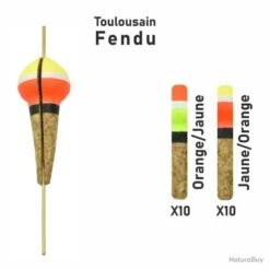 Streamline Garbolino Flotteur Truite - Toulousain - Par 20 - Fendue / 6 G / Jaune/Orange