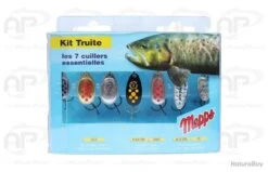 Kit Truite Mepps Or - Argent - Noir - Jaune - Rouge 7 Cuillers Différentes 16.4 Cm