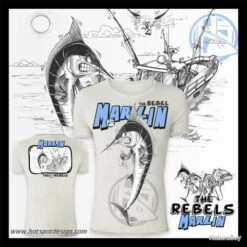 T Shirt Hot Spot Design Marlin -Pêche Produits Magasin 00006 T Shirt Hot Spot Design Marlin M